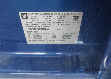 2014 Chevrolet Silverado 1500 1Lt z USA, uszkodzony, nr VIN 3GCPCREC8EG172843